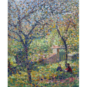 РЕПРОДУКЦИИ НА КАРТИНИ Децата на художника Катлийн и Джордж в градината Живерни (1910)